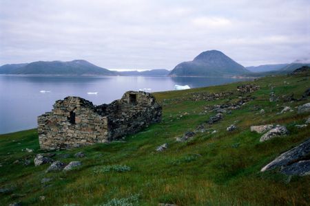 The ruins of an ancient Norse settlement still stand near Hvalsey Fjord in Greenland.