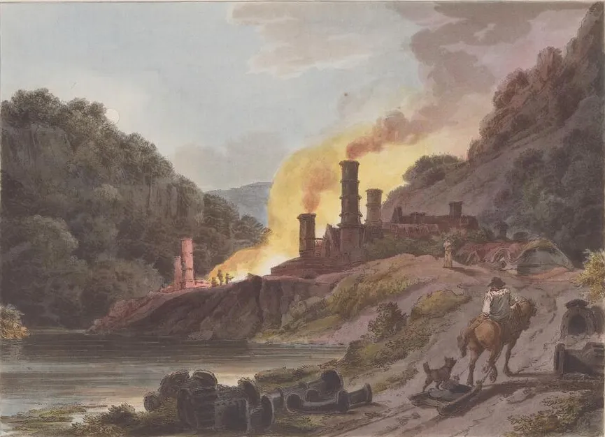 Iron Works of Coalbrookdale in The Romantic and Picturesque Scenery of England and Wales, Philippe Jacques de Loutherbourg, 1805