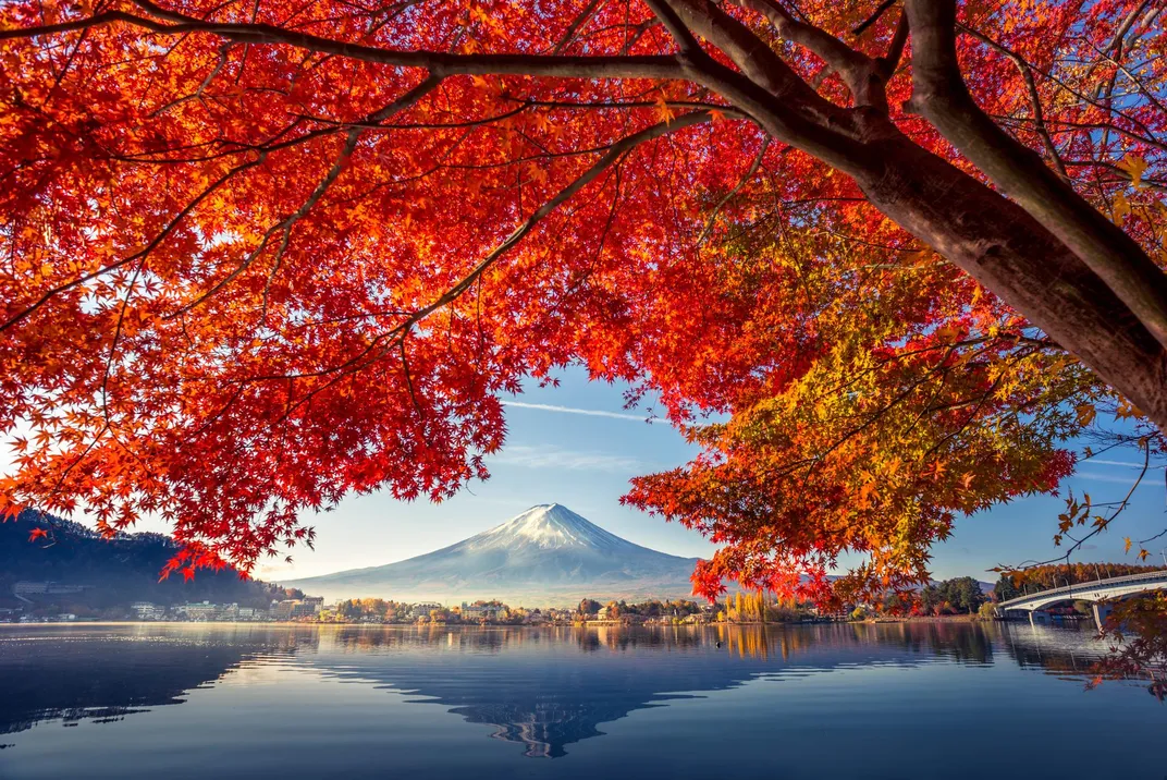 Lake Kawaguchiko with Mt. Fuji in Fall, Japan