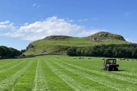 Researchers drove a car equipped with ground-penetrating radar over the land near Utstein Monastery on the island of Kloster&oslash;y.