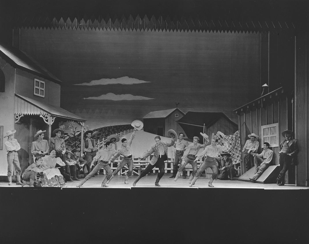 A scene from the Theatre Guild's 1943-1944 production of ​​​​​​​Oklahoma!