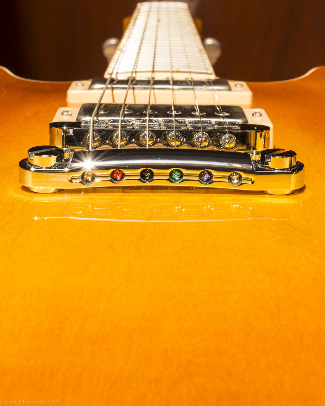 Made in Kalamazoo, a classic American guitar shines in the sunlight