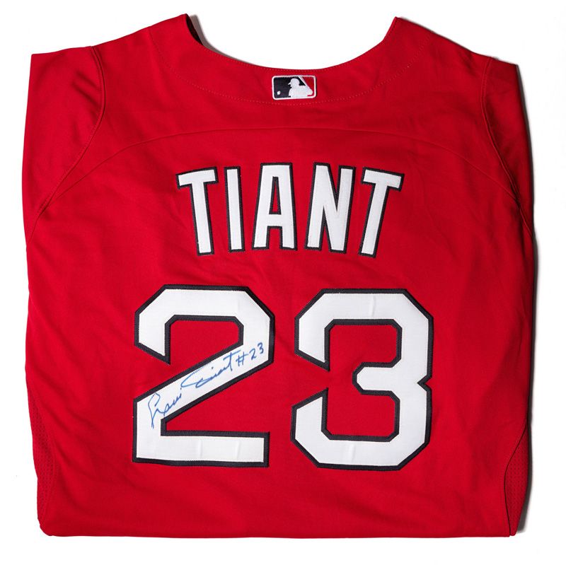 Luis Tiant Jr.'s signed baseball jersey