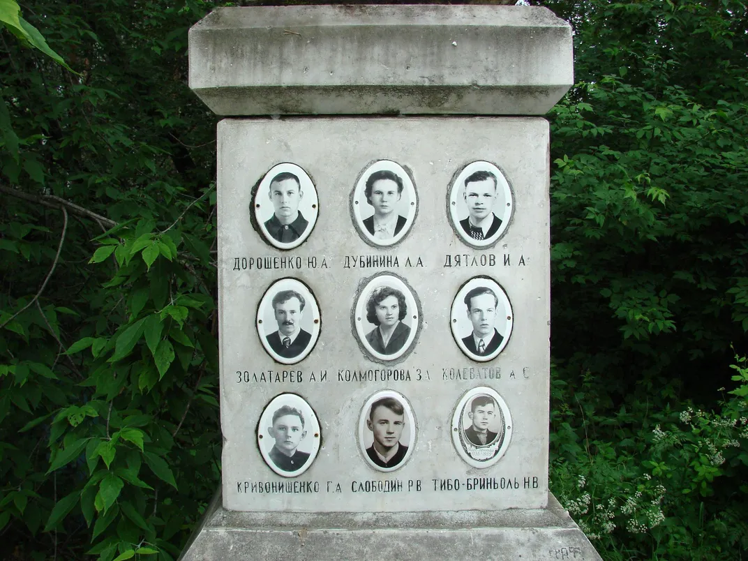 Memorial honoring the nine victims of the Dyatlov Pass Incident