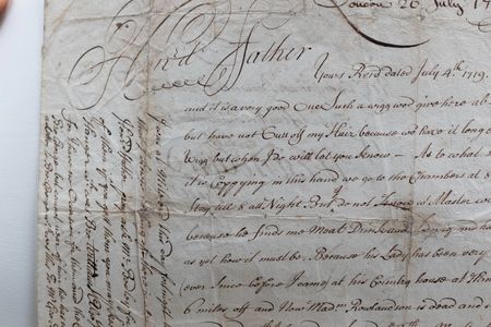 Dozens of 300-year-old letters that Ben Browne wrote to his father are now on display in England.