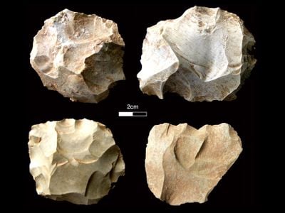 Stone tools found at the Dhaba site from the same time as the Toba volcanic super-eruption.