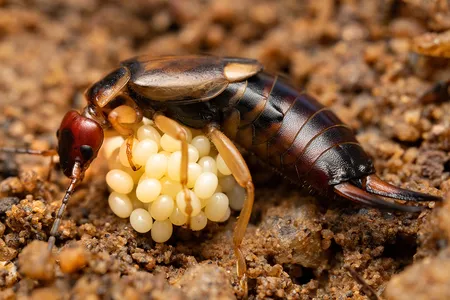 An earwig with eggs