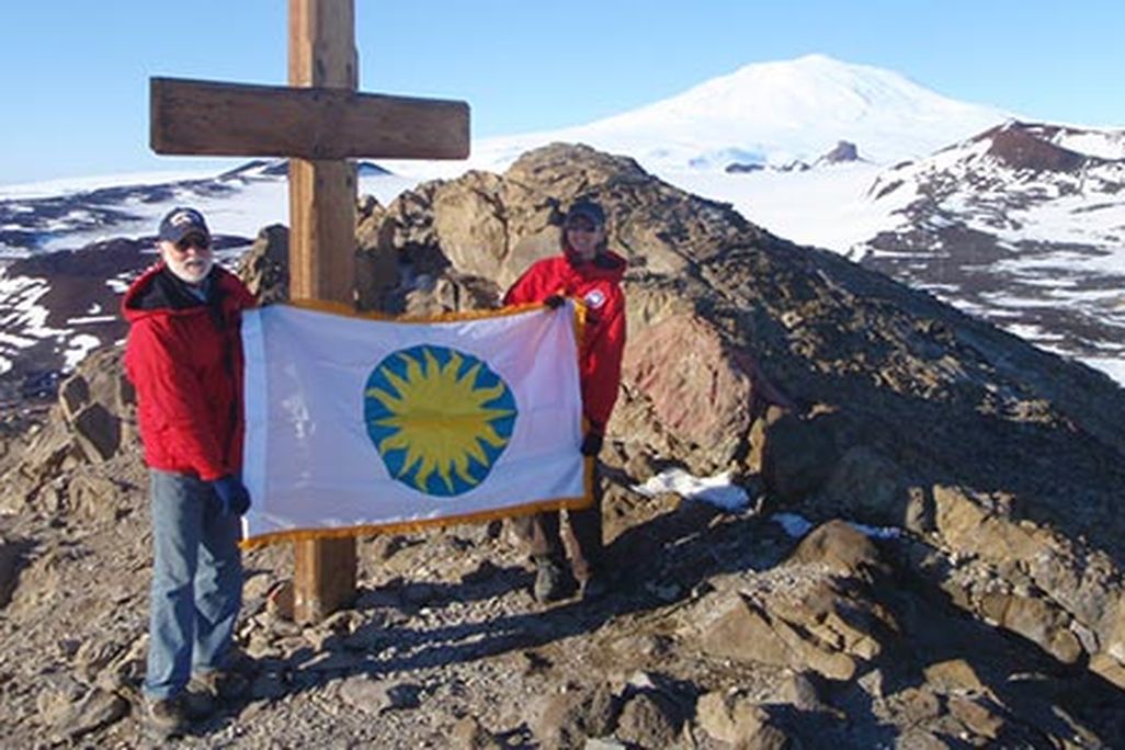 G Wayne Clough atop Observation Point