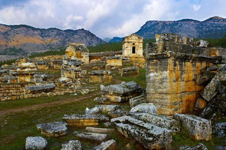 Tombs in the ancient city of Hierapolis, in modern-day Turkey.