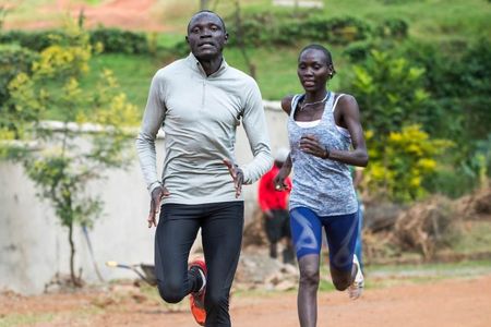 Paul Amotun Lokoro and Anjelina Nadai Lohalith of South Sudan, part of the Olympic's first team of refugees