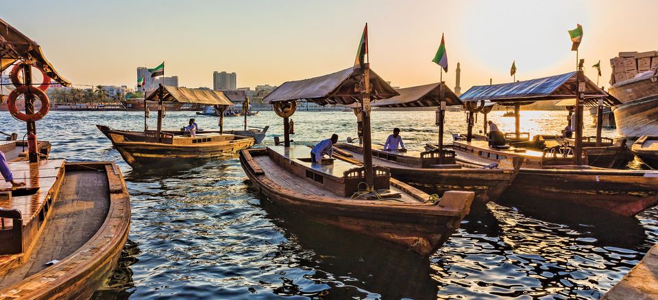  Boats on the bay in Dubai 