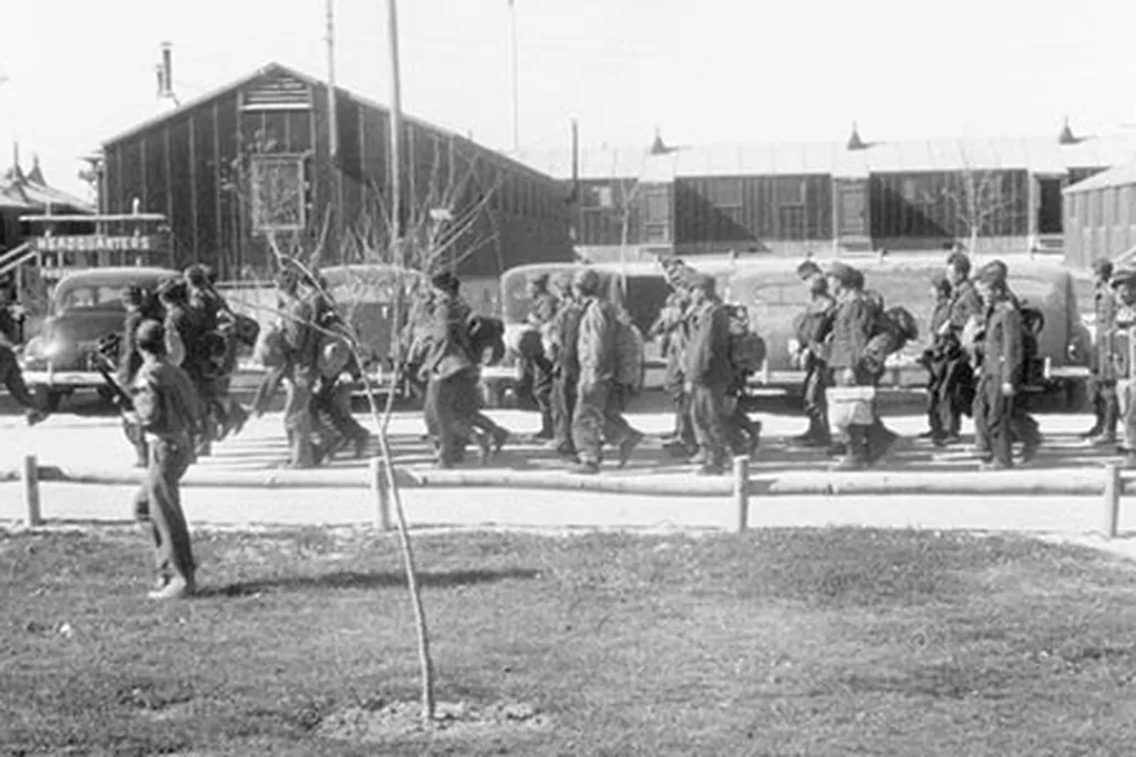 German POW marching