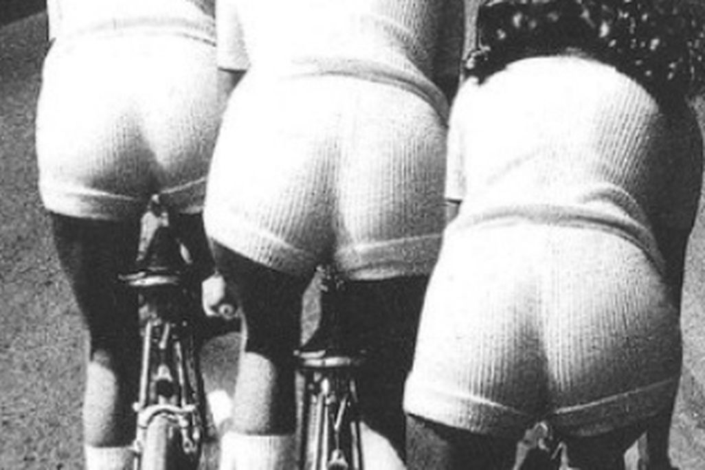 Biking while wearing stretchy knit hot pants, 1972