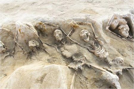 Some of the shackled skeletons found at Phalaeron outside Athens