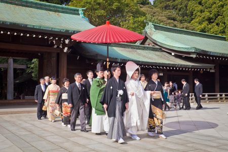 After this traditional Japanese wedding ceremony, the bride is required to take her new husband’s surname
