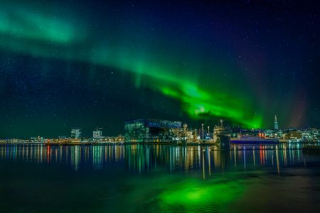 Aurora Borealis over Reykjavik, Iceland