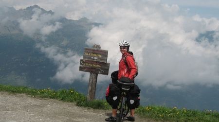Facing the Void: Ellee Thalheimer stands before a high pass near Sampeyre, Italy after an ascent of several thousand feet.