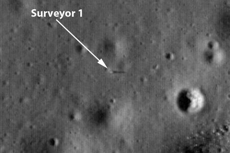 Surveyor 1 photographed by the Lunar Reconnaissance Orbiter, 2009.