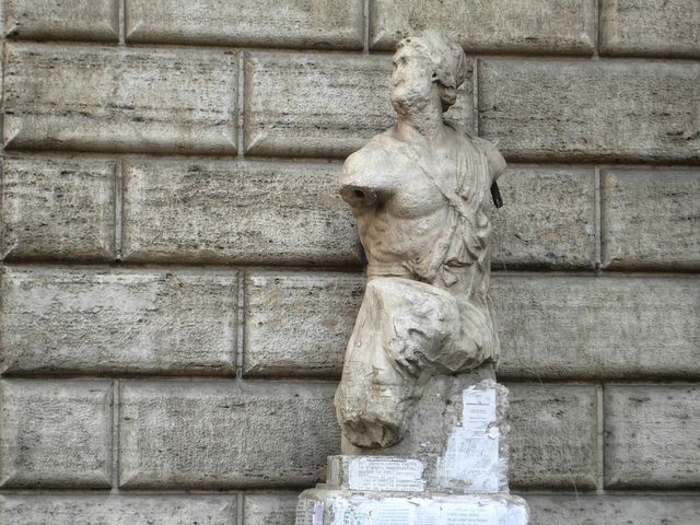 Pasquino is the most famous of Rome&#39;s six talking statues.