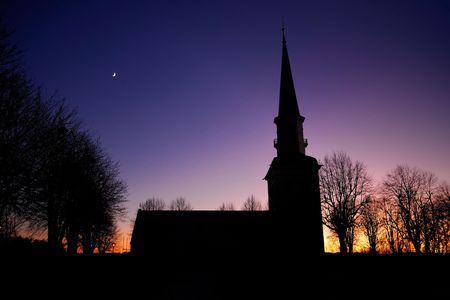 An unlit church in Sweden
