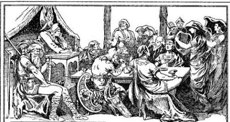 Attila entertains–as imagined by a 19th- century artist.