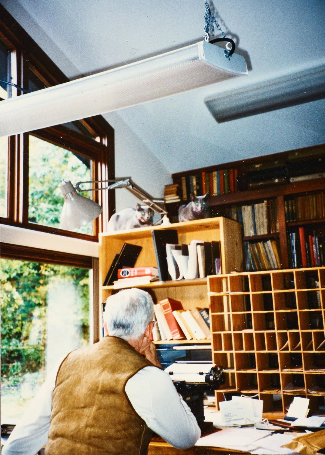 J.D. Salinger at his writing desk