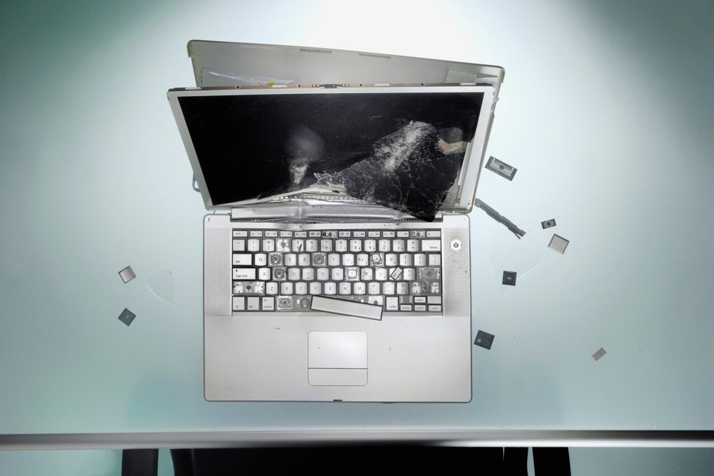 Smashed Laptop