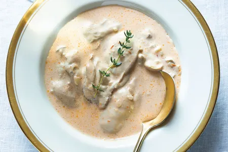 This creamy oyster pan roast pays homage to the offerings of oysterman-turned-restaurateur Thomas Downing, a household name in 19th-century New York.