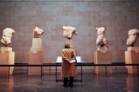 The Parthenon sculptures are also known as the Elgin Marbles.&nbsp;