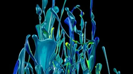 Martin Klimas captures “Sonic Sculptures” of songs by setting paint atop a speaker and cranking the volume. Above: “Time,” by Pink Floyd. 