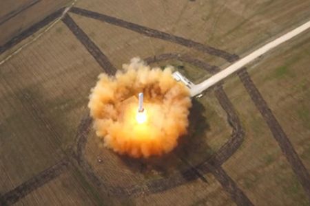 Still from Space X video of Grasshopper test launch.