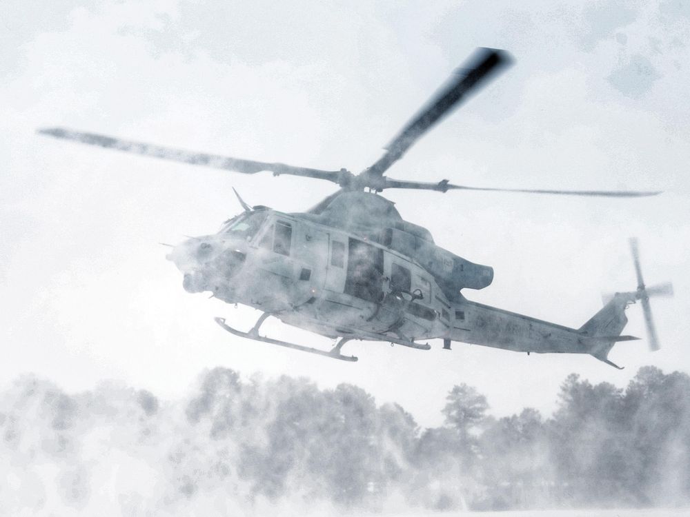 UH-1Y in clouds