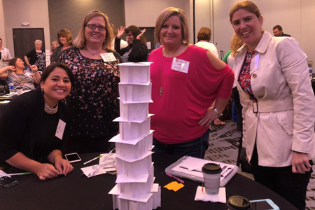 Tower designed by a team at the 2018 STEM Forum hosted by Dow, Jacobs, and the SSEC in Lake Jackson, TX.