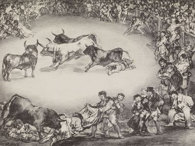 The Spanish Entertainment, 1825, Francisco de Goya (1746-1828), c. 1816-24, Lithograph