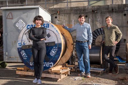 Shan Dou (from left), Jonathan Ajo-Franklin, and Nate Lindsey were on a Berkeley Lab team that, in collaboration with researchers from Stanford, used fiber optic cables for detecting earthquakes and other subsurface activity.