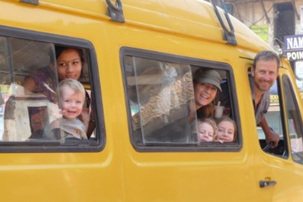 In Nepal, the Lambrecht family of Sebastopol, California is loving life and local transport.