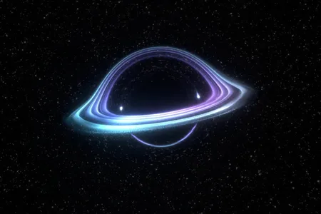 An artist’s rendering of the mysterious object, which has a mass about 2.6 times that of the sun and was consumed by a black hole some 23 times the mass of the sun. Astronomers say it's less massive than any known black hole and more massive than any known collapsed star, called a neutron star.
