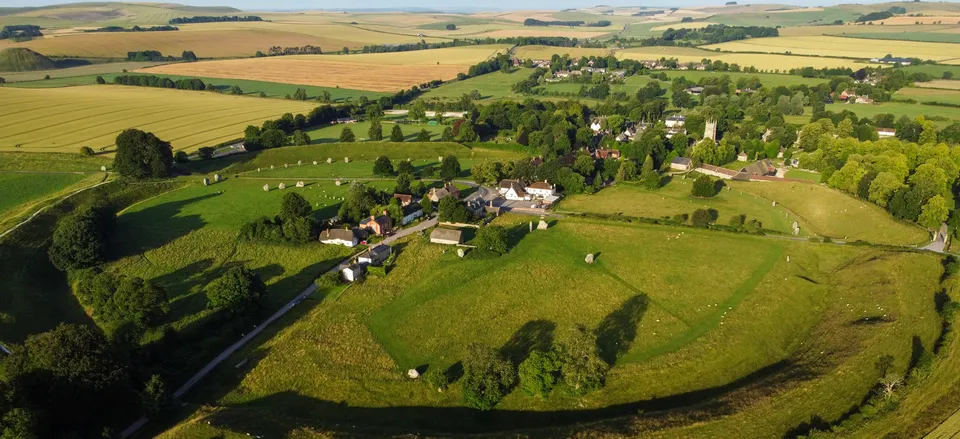  Aerial view of the Stone Circle of Avebury 