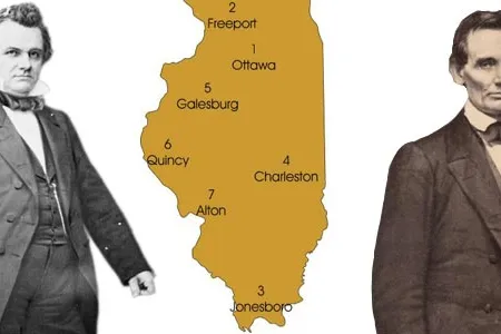 Abraham Lincoln and Stephen Douglas debated in seven different locations in Illinois.