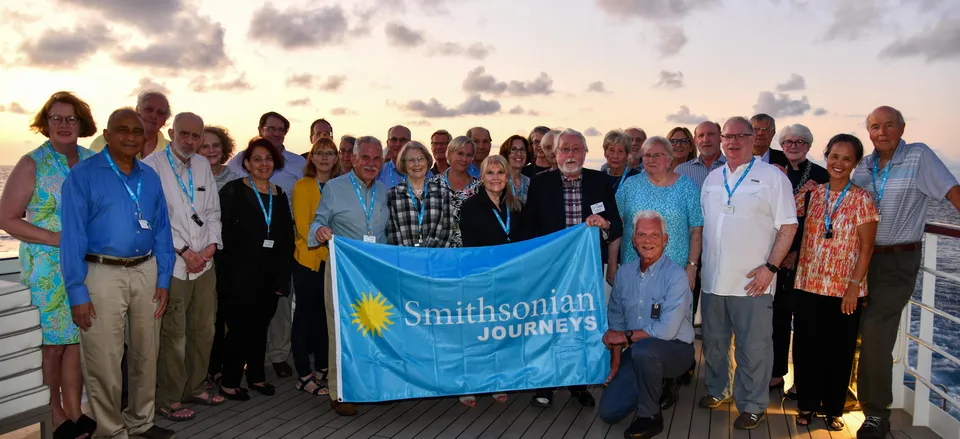 None Smithsonian Journeys travelers enjoying an evening sunset on the Voyage from Rome to Malta cruise 