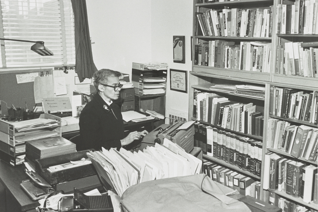 Pauli Murray at desk