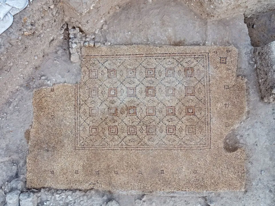 Colorful, 1,600-Year-Old Mosaic Adorned With Geometric Patterns