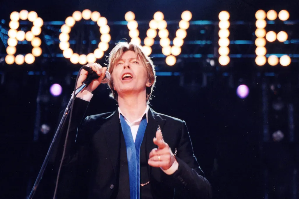 David Bowie performing live onstage at Verizon Amphitheater