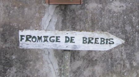 Follow the arrows, find the cheese. This sign led to a sheep farm in the village of Tilhouse.
