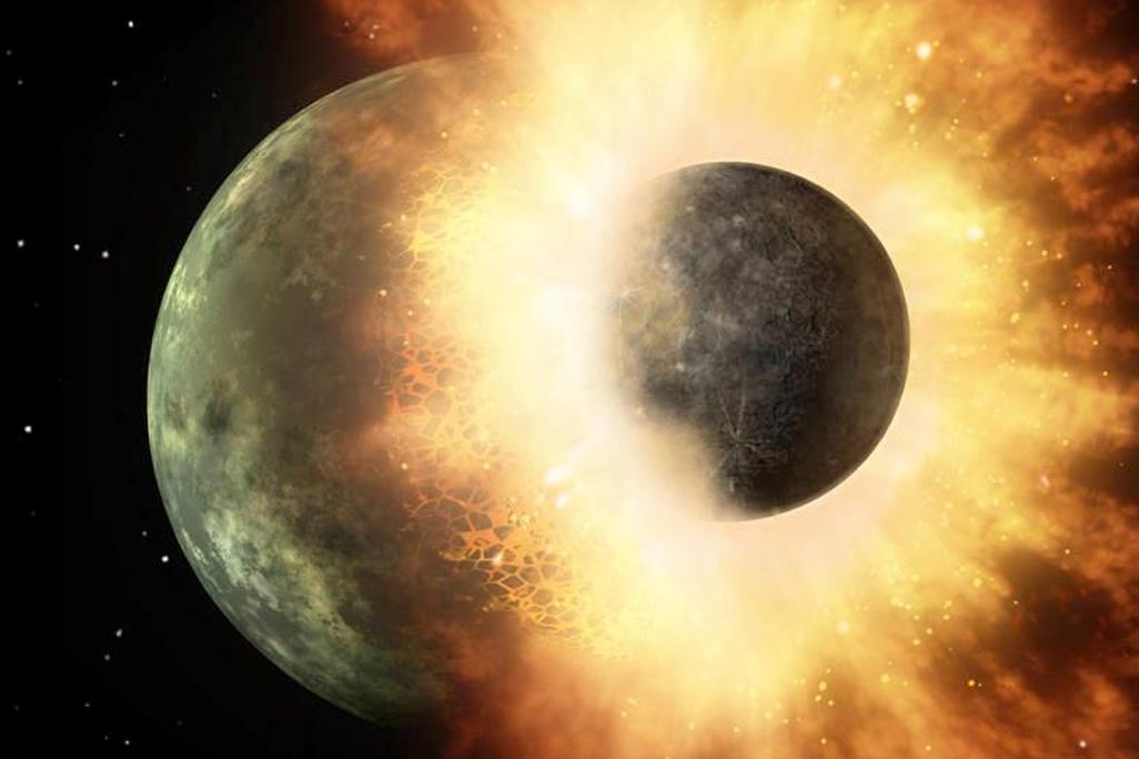 Earth moon impact