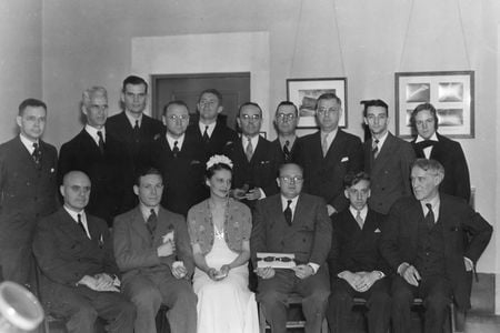 Marking the centennial of the American patent system, participants gathered for a "Research Parade" in Washington, D.C., November 23, 1936.