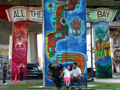 On April 22, 1970, a local community rose up after many unwanted intrusions into their neighborhood, including the building of the I-5 freeway. Today, Chicano Park with its monumental murals is a National Historic Landmark.