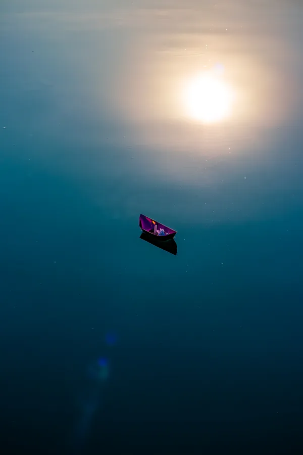 A reflection of Hope , A journey of Light, A minimalist Dream in Purple and Gold . thumbnail