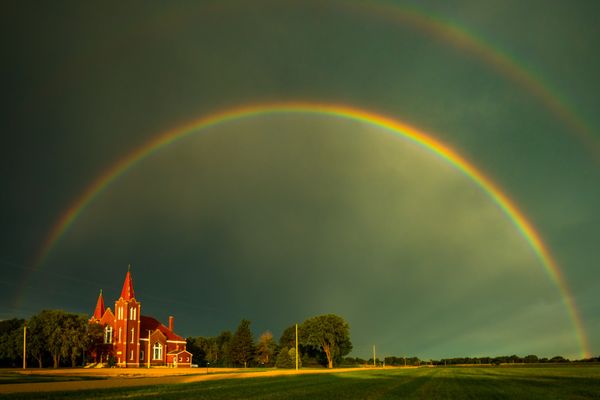 Our Redeemer Church with doublerainbow thumbnail