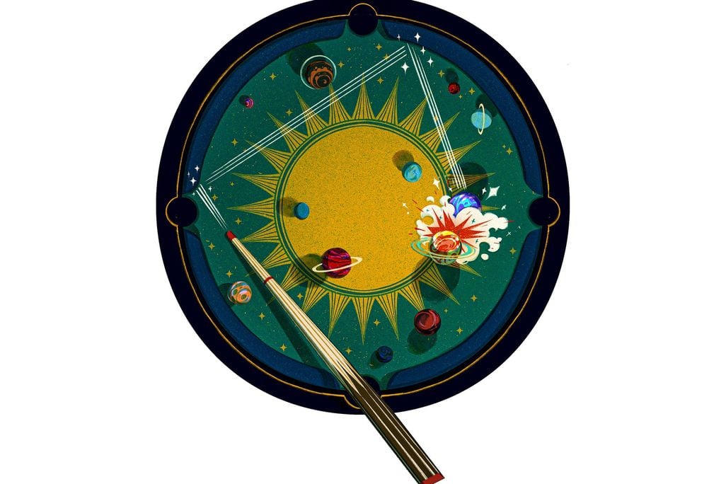 Illustration of sun and planets